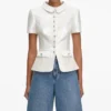 White Sequin Tailored Top White Sequin Tailored Top