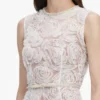 White Tulle Lace Midi Dress
