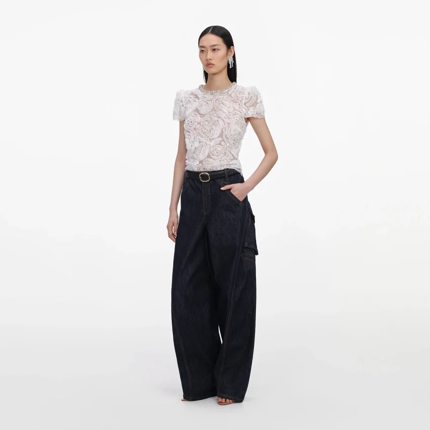 White Tulle Lace Top White Tulle Lace Top