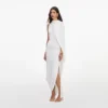 White Viscose Knit Drape Maxi Dress White Viscose Knit Drape Maxi Dress