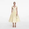 Yellow Cotton Midi Dress