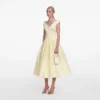 Yellow Cotton Midi Dress