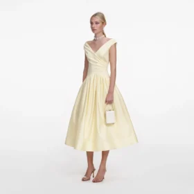 Yellow Cotton Midi Dress