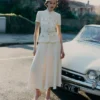 Yellow Crepe Tailored Midi Dress