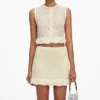 Yellow Crochet Flower Knit Mini Skirt Yellow Crochet Flower Knit Mini Skirt
