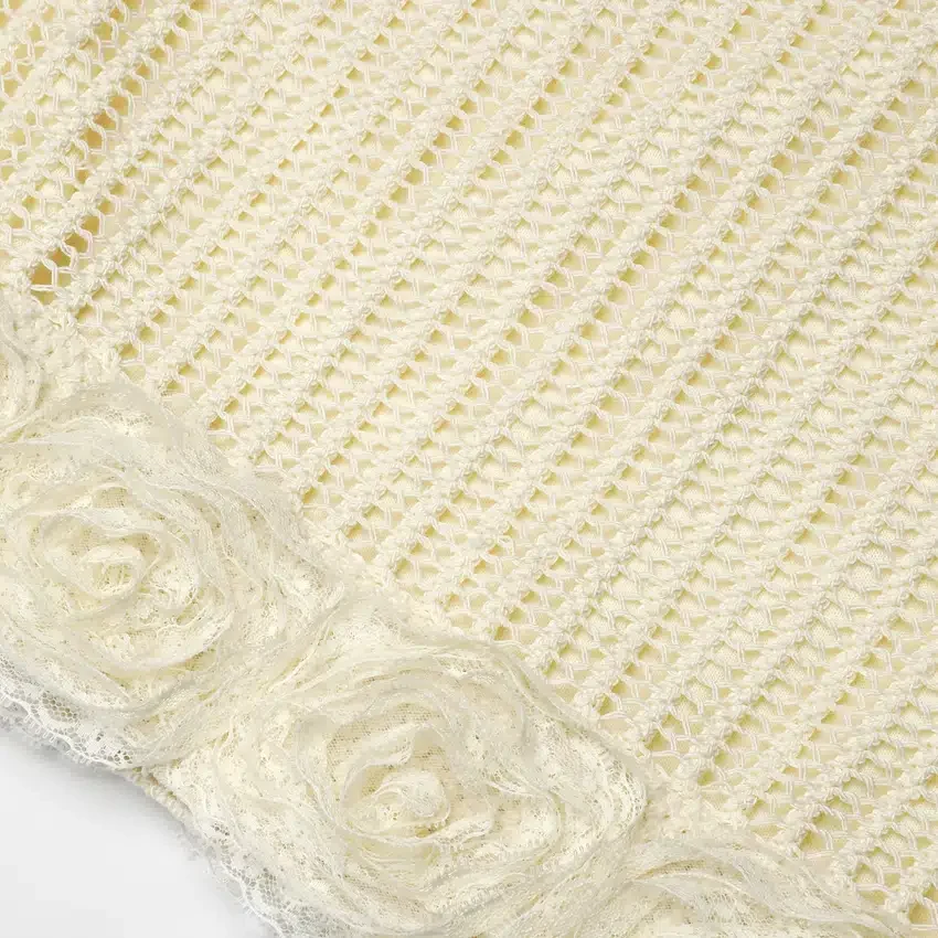 Yellow Crochet Flower Knit Mini Skirt Yellow Crochet Flower Knit Mini Skirt