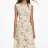Yellow Crochet Lace Midi Dress Yellow Crochet Lace Midi Dress