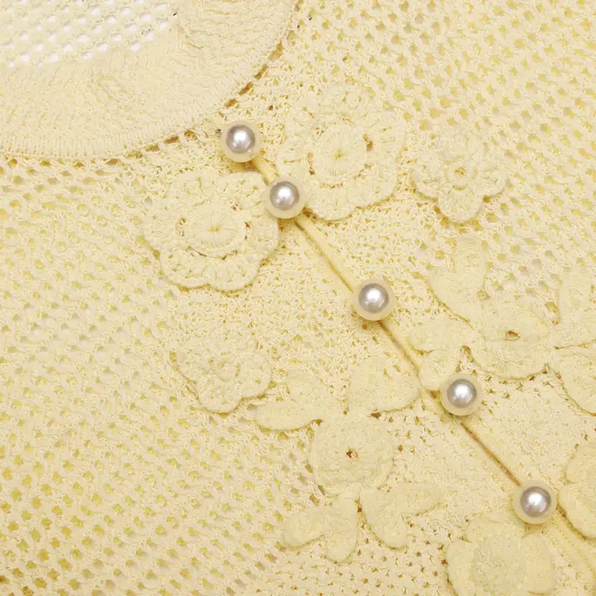 Yellow Floral Crochet Midi Dress Yellow Floral Crochet Midi Dress