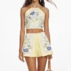 Yellow Floral Linen Top Yellow Floral Linen Top