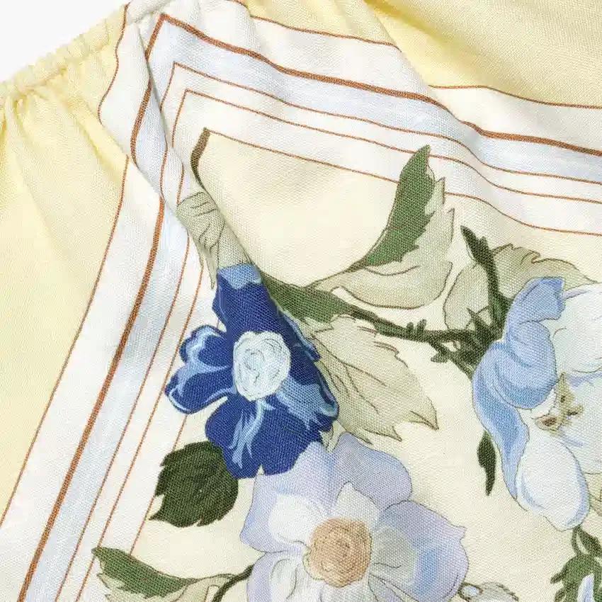 Yellow Floral Linen Top Yellow Floral Linen Top