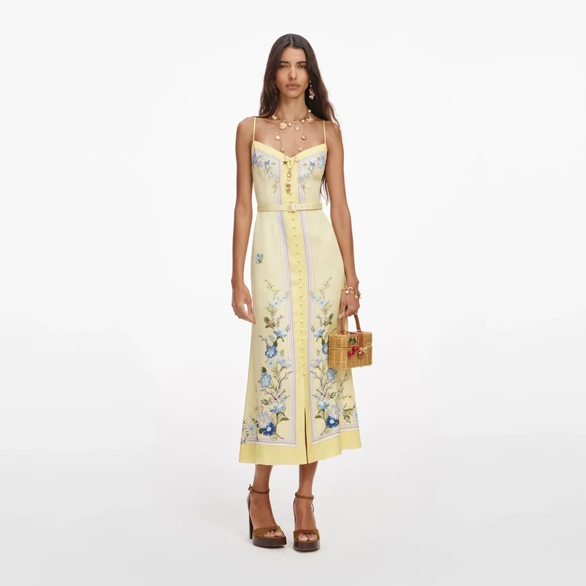 Yellow Floral Midi Dress Yellow Floral Midi Dress