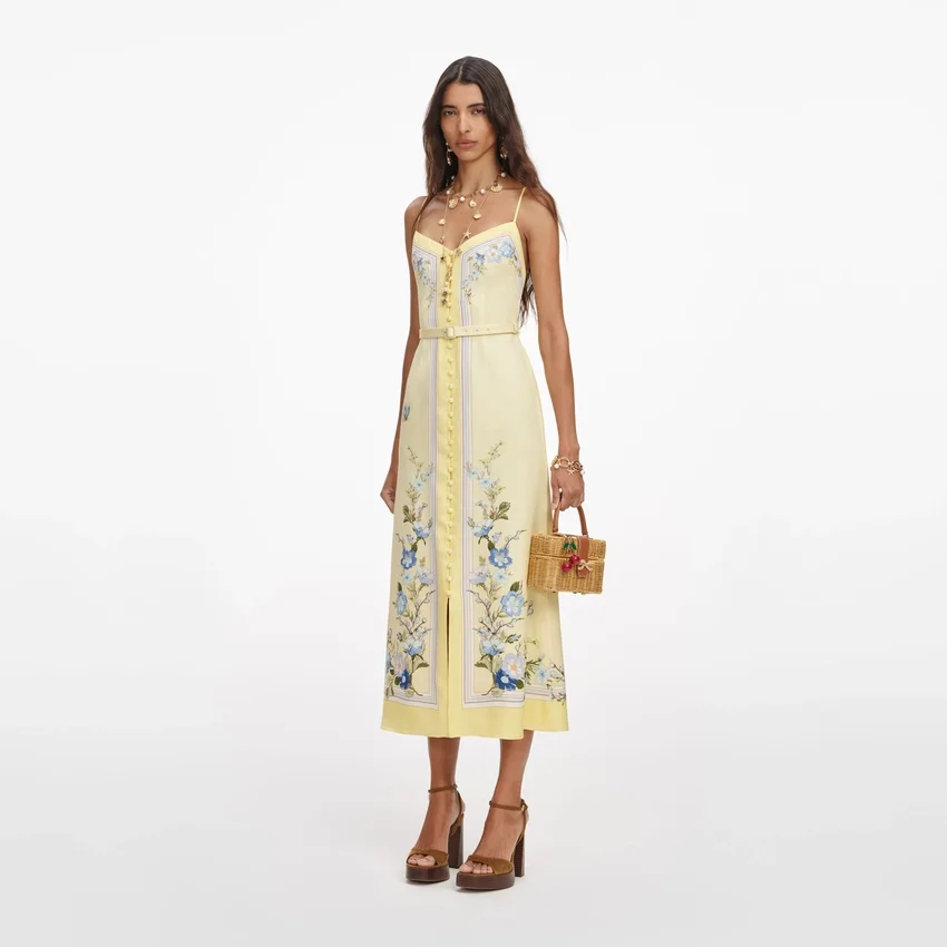 Yellow Floral Midi Dress Yellow Floral Midi Dress
