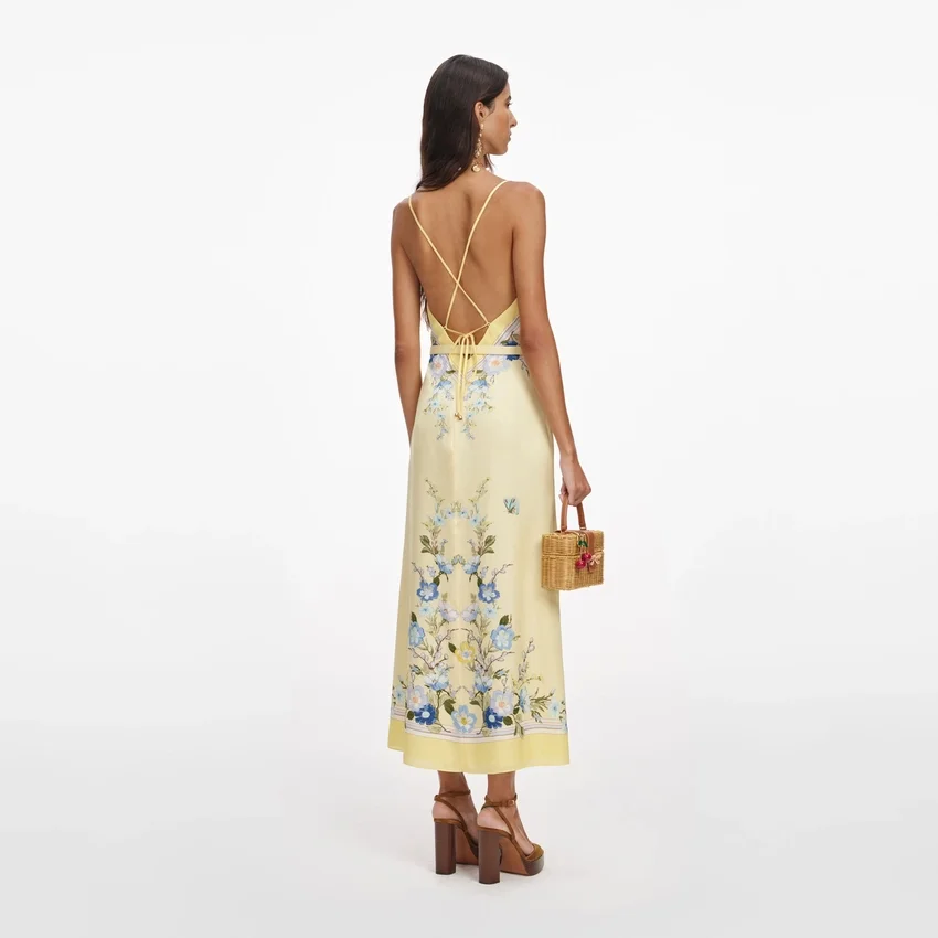 Yellow Floral Midi Dress Yellow Floral Midi Dress