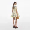 Yellow Floral Organza Mini Dress Yellow Floral Organza Mini Dress