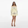 Yellow Floral Organza Ruffle Mini Dress Yellow Floral Organza Ruffle Mini Dress