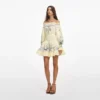 Yellow Floral Organza Ruffle Mini Dress Yellow Floral Organza Ruffle Mini Dress