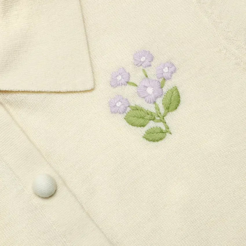 Yellow Flower Embroidered Knit Cardigan Yellow Flower Embroidered Knit Cardigan