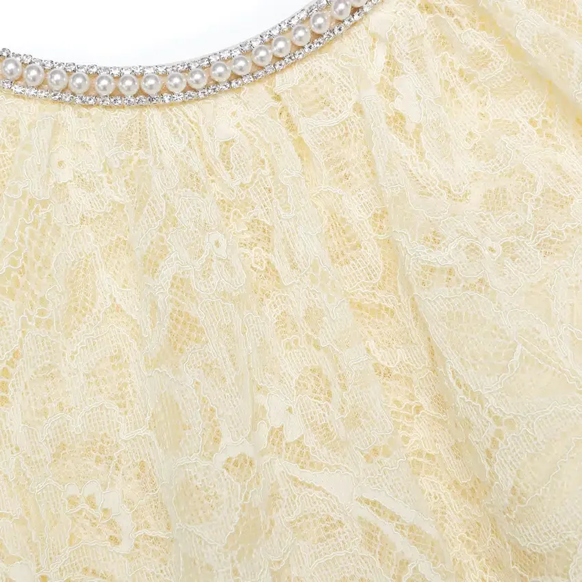 Yellow Lace Cape Mini Dress Yellow Lace Cape Mini Dress