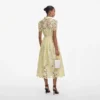 Yellow Lace Collared Midi Dress Yellow Lace Collared Midi Dress