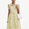 Yellow Lace Collared Midi Dress Yellow Lace Collared Midi Dress