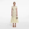 Yellow Lace Embellished Midi Dress Yellow Lace Embellished Midi Dress