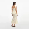 Yellow Lace Peplum Midi Dress Yellow Lace Peplum Midi Dress