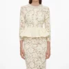 Yellow Lace Peplum Midi Dress Yellow Lace Peplum Midi Dress