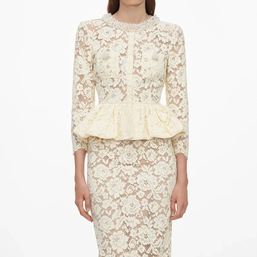Yellow Lace Peplum Midi Dress Yellow Lace Peplum Midi Dress