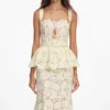 Yellow Lace Peplum Midi Dress Yellow Lace Peplum Midi Dress