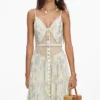 Yellow Metallic Chiffon Maxi Dress Yellow Metallic Chiffon Maxi Dress