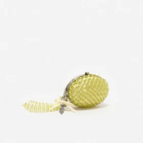 Yellow Oval Crystal Chain Clutch Bag Yellow Oval Crystal Chain Clutch Bag