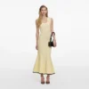 Yellow Pointelle Knit Midi Dress Yellow Pointelle Knit Midi Dress