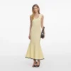 Yellow Pointelle Knit Midi Dress Yellow Pointelle Knit Midi Dress