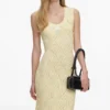 Yellow Pointelle Knit Midi Dress Yellow Pointelle Knit Midi Dress