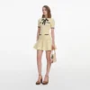 Yellow Pointelle Knit Mini Dress Yellow Pointelle Knit Mini Dress