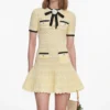 Yellow Pointelle Knit Mini Dress Yellow Pointelle Knit Mini Dress