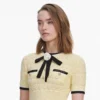 Yellow Pointelle Knit Mini Dress Yellow Pointelle Knit Mini Dress