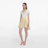 Yellow Pointelle Knit Mini Skirt Yellow Pointelle Knit Mini Skirt