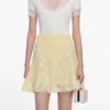 Yellow Pointelle Knit Mini Skirt Yellow Pointelle Knit Mini Skirt