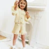 Yellow Pointelle Knit Shorts Yellow Pointelle Knit Shorts