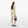 Yellow Pointelle Peplum Knit Mini Dress Yellow Pointelle Peplum Knit Mini Dress