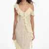 Yellow Ruffle Knit Maxi Dress Yellow Ruffle Knit Maxi Dress