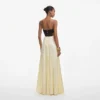 Yellow Satin Lace Maxi Dress Yellow Satin Lace Maxi Dress