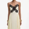 Yellow Satin Lace Maxi Dress Yellow Satin Lace Maxi Dress