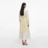 Yellow Satin Lace Midi Dress Yellow Satin Lace Midi Dress