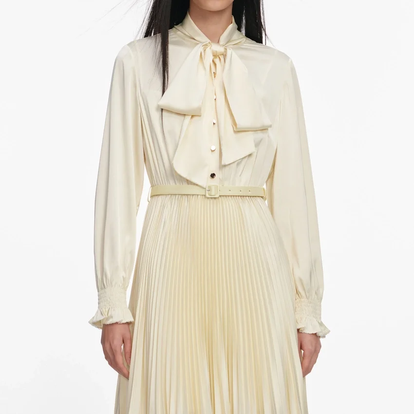 Yellow Satin Lace Midi Dress Yellow Satin Lace Midi Dress