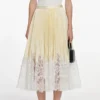 Yellow Satin Lace Midi Skirt Yellow Satin Lace Midi Skirt