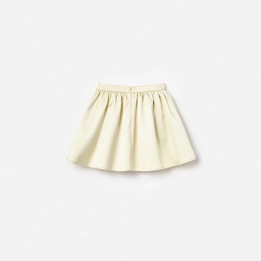 Yellow Satin Sequin Flower Skirt Yellow Satin Sequin Flower Skirt