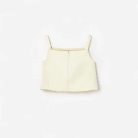Yellow Satin Sequin Flower Top