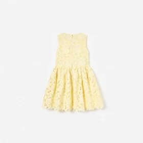 Yellow Sleeveless Lace Dress